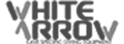 white arrow logo